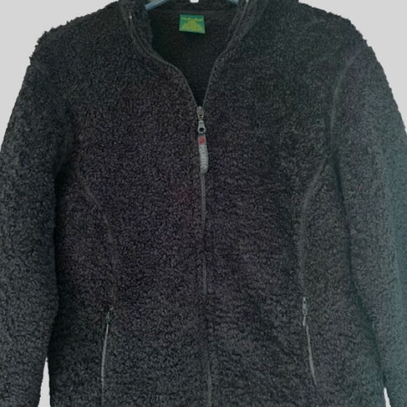 Cabela's Polartec Black High Pile Sherpa Fleece Teddy Full Zip Jacket Coat SZ L - Picture 6 of 15